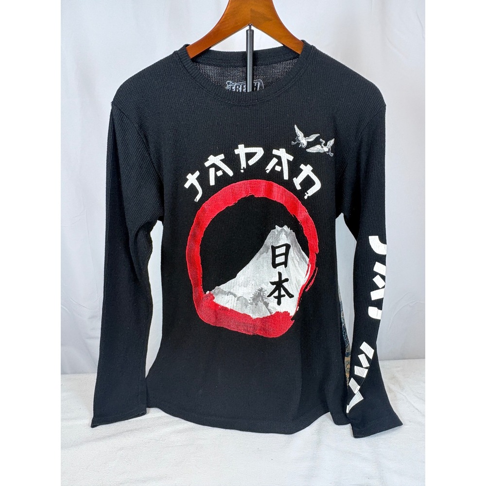 Fresh Laundry Mens Japan Mount Fuji Great Wave Thermal Shirt Black M Tokyo